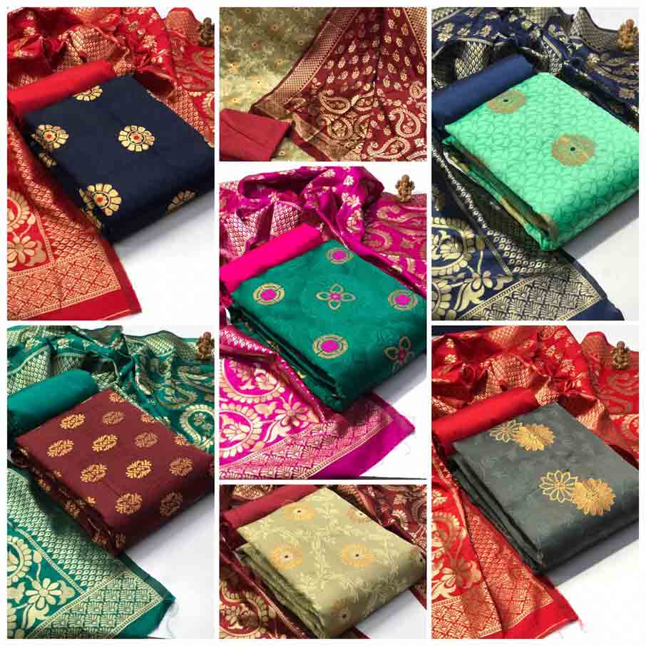 Banarasi Slik Whosale Dress Material Banarasi Slik Whosale Dress Material